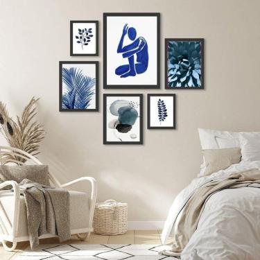 Imagem de Quadros Decorativos Quarto Azuis - Medidas Variadas - Branca