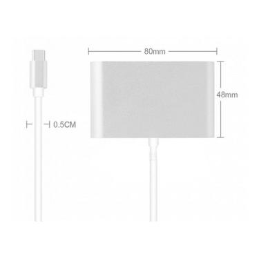 Imagem de Adaptador Usb 3.1 Tipo C Thunderbolt 3.0 2X Usb 3.0 Vga Usb