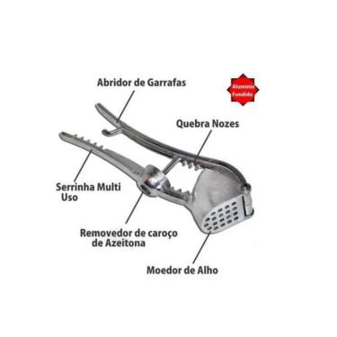 Imagem de Espremedor De Alho Multifunção De Alumínio Fundido