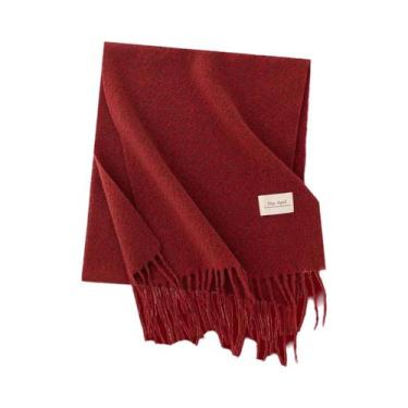 Imagem de Cachecol Feminino Xadrez Vermelho De Natal, Xale Quente Versátil De In