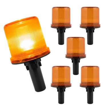 Imagem de Sinalizador Solar Viario Kit 5 Uni Cone Obra Estrada Avenida Pista Rodovia Seguranca Alerta Transito Acidente Emergencia