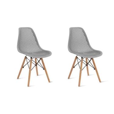 Imagem de Kit 2 Cadeiras Eames Design Colméia Eloisa Cinza - Homeland