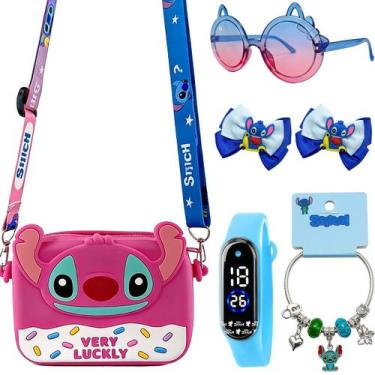 Imagem de Relogio digital infantil + bolsa oculos + pulseira presilha pingente b