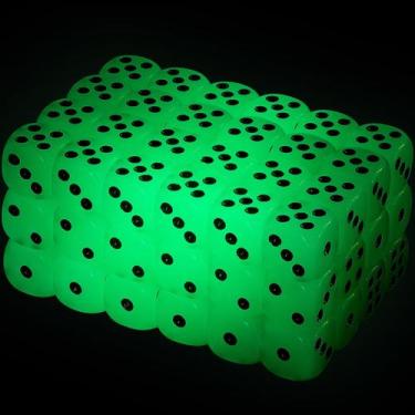 Imagem de Glow in The Dark Dice Sumind de 6 lados com bolsas de veludo preto