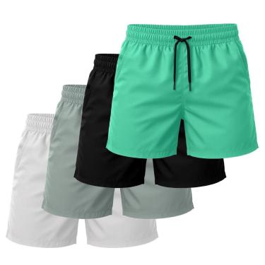 Imagem de Kit 4 Short Tactel Leve Academia Liso Bermuda Masculina-Masculino