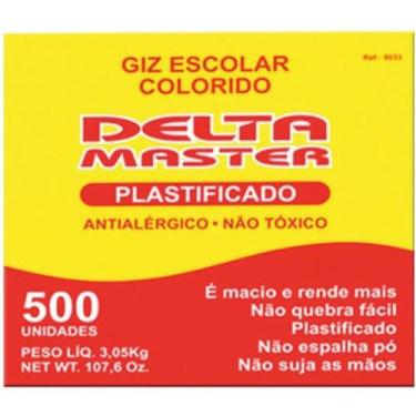 Imagem de Giz Escolar Cores Master Cx.c/500un. Plast - Delta