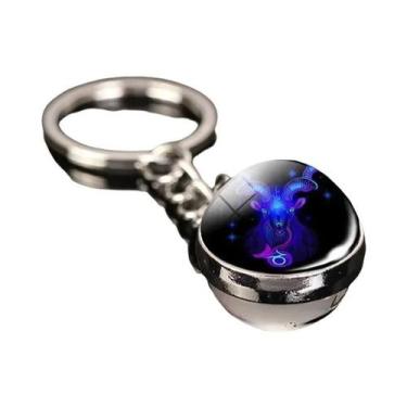 Imagem de Pingente De Chaveiro De Metal Com Bola De Vidro Dupla Face Das 12 Cons