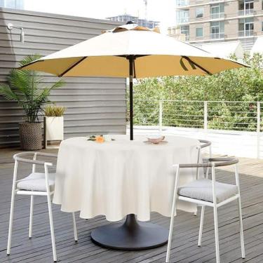 Imagem de Toalha de mesa SARAFLORA 152cm redonda bege impermeável com zíper