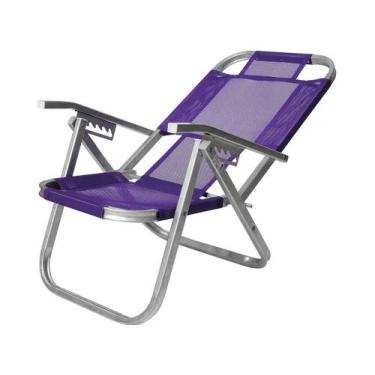 Imagem de Cadeira de Praia Reclinável Alta Ipanema Roxa CAD0394 Botafogo - Botaf
