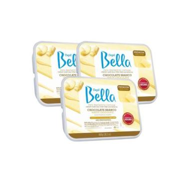 Imagem de Kit Cera Depil Bella Barra Chocolate Branco 3/Unid 800g