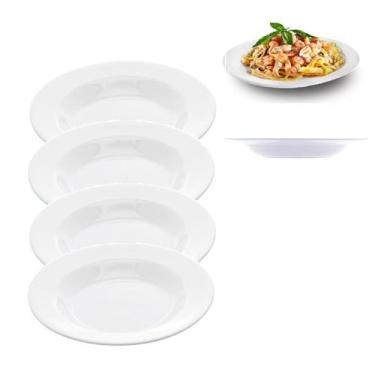 Imagem de 4 Pratos Fundo Melamina 25cm p/ Buffet Hotel Restaurante - Sk