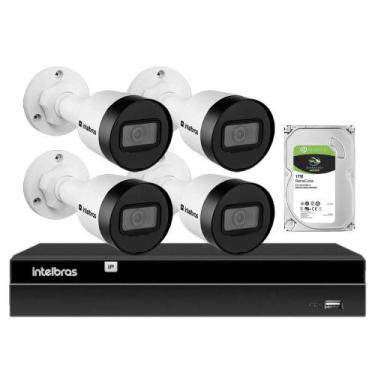 Imagem de Kit 4 Câmeras Intelbras VIPC 1230 B IP Gravador Digital de Vídeo NVR N