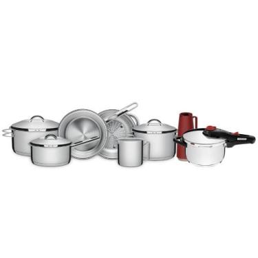 Imagem de Jogo Panelas Tramontina Solar Inox 7 Peças Fundo Triplo