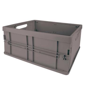 Imagem de Caixa Organizadora Dobrável Caixa Dobrável Grande 22 Litros para Organização em Polipropileno com Alças Empilhável Cinza