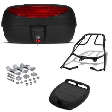 Imagem de Baú Bauleto 45 Litros Pro Tork + Bagageiro Moto, VERMELHO, FAN 150 201