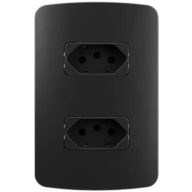 Imagem de 1 CONJUNTO TOMADA DUPLA 10a MARGIRIUS LINHA B3 PRETO