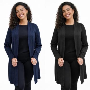 Imagem de Kit com 2 (Dois) Cardigans (Kimono) de suede Winter com abertura later