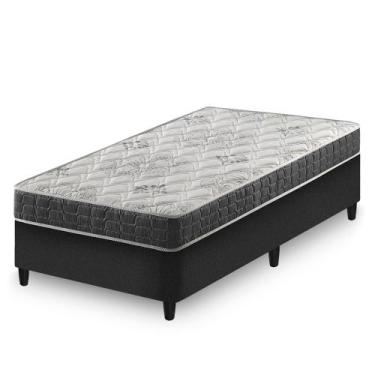 Imagem de Cama Box Solteiro King Preto + Colchão San Francisco Ortopédico Espuma