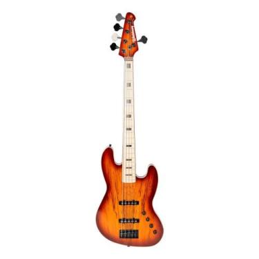 Imagem de Contrabaixo Ativo 5 Cordas Jazz Bass Waldman GJJF455A SPSB Sunburst