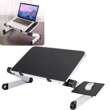 Imagem de Mesa Suporte Articulado Dobrável para Notebook com Mousepad Ajustável 360 graus  Preto Yeet