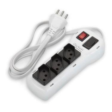 Imagem de Regua Filtro De Linha 3 Tomadas Bivolt Com Chave E Protecao - Forlux