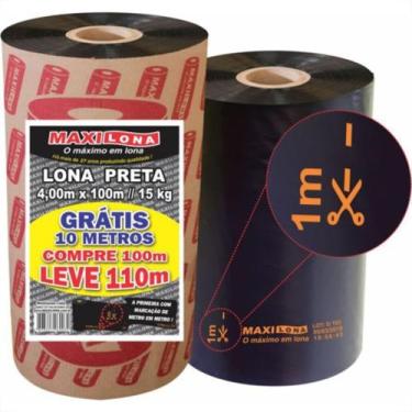 Imagem de Lona Plastica Maxilona Preta Reciclada 4X100M+10M 15Kg 50 Micras 1.01.