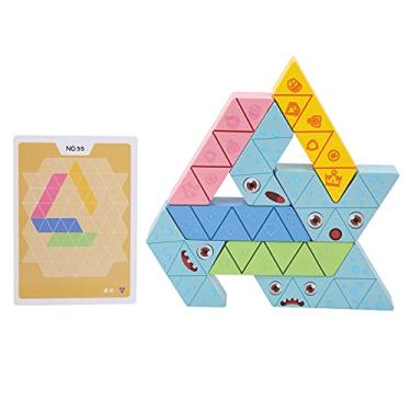 Imagem de Conjunto de blocos de construção, madeira, capacidade de raciocínio lógico, blocos de construção brinquedo educativo colorido para meninas para meninos(Monster Break Through)