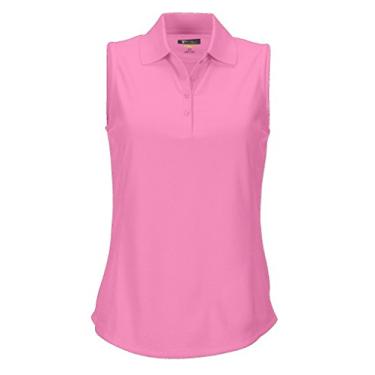Imagem de Greg Norman Camisa polo feminina Protek Micro Pique sem mangas, Camisa polo sem mangas Micro Pique Protek, Blush rosa, Assorted