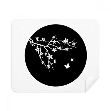 Imagem de Branch Sakura Japan Butterfly Japan Pano de limpeza de tela Limpador de tela 2 peças Tecido de camurça