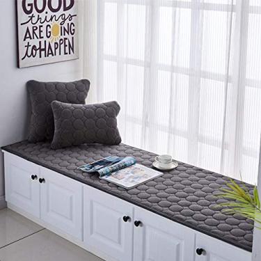 Imagem de Tapetes de área para janela saliente redonda xadrez coral veludo tapete macio antiderrapante lavável tapete decorativo sala de estar quarto infantil sala de estudo sofá de cabeceira varanda, cinza, 70 * 160 cm