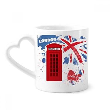 Imagem de Caneca vermelha para cabine telefônica britânica Reino Unido Londres caneca café cerâmica copo de coração de vidro