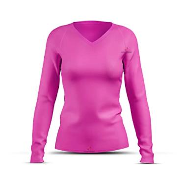 Imagem de Camisa Camiseta ADSTORE Rosa Térmica Feminina Segunda Pele Proteção Uv 50+ (G)