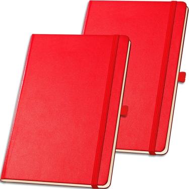 Imagem de Kit 2x Caderneta de Anotações 12x18cm 80 Fls Sem Pauta Vermelho