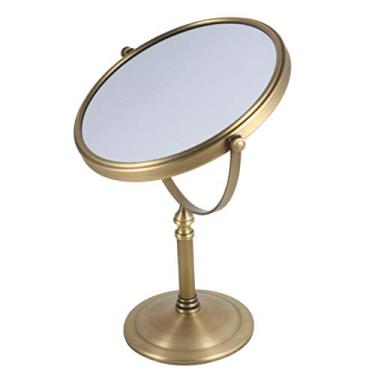 Imagem de 1 Unidade Espelho De Maquiagem De Mesa Espelho De Maquilhagem Cômoda Retrô Espelho De Aumento Dupla Face Espelho Cosmético Ajustável Espelho De Pé Senhorita Espelho Dourado Vintage