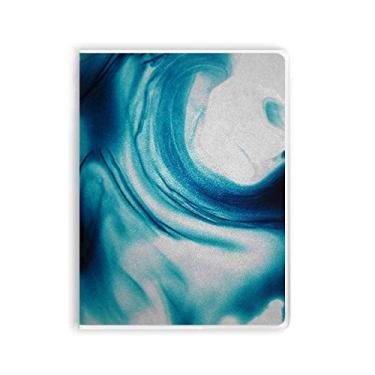 Imagem de Diário de capa macia transparente com pigmentos azuis abstratos para cadernos de goma