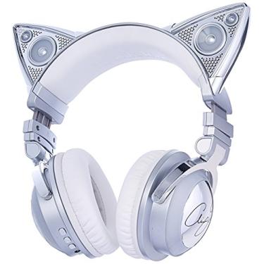 Imagem de Brookstone Edição Limitada Ariana Grande Fones de Ouvido Sem Fio Gato com Alto-falante Externo, Microfone Bluetooth e Detalhes que Mudam de Cor