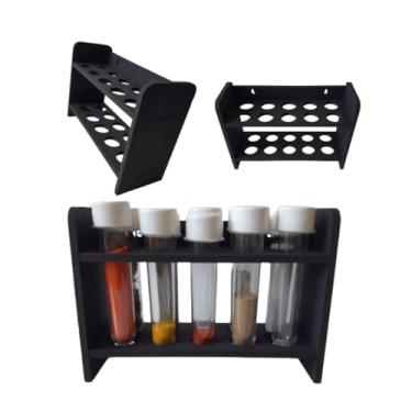 Imagem de Porta Tempero com 10 Tubetes Inclusos MDF 6mm Cor Preta