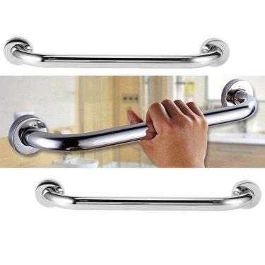 Imagem de Barra Alça Apoio Kit 2 Uni Idoso Deficiente 30Cm Cadeirante Acessibilidade Pcd Box Banheiro Box Segurança Anti Queda Acidentes