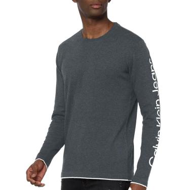 Imagem de Suéter Calvin Klein Jeans Tricot Arm Logo Chumbo-Masculino