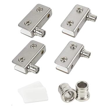 Imagem de Dobradiça pivô de porta de vidro T&B de aço inoxidável para portas de vidro giratórias gratuitas (2 pares), for 5-8mm, Silver