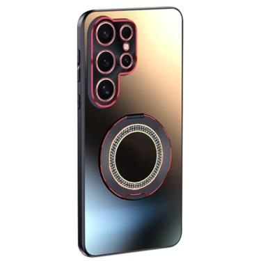 Imagem de LTLMYDAM Capa à prova de choque para Samsung Galaxy S24 Ultra/S24 Plus/S24, capa de proteção de lente com anel magnético suporte de sucção magnética para veículos, preta, S24 Ultra