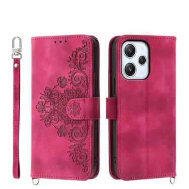 Imagem de Capa de cartões carteira de couro com cordão para Xiaomi Note 12 Pro Plus 5G 11s 11 A1 Plus A2 12T 11T Crossbody Book Bag Cover, vermelho, para RedMi Note10Pro
