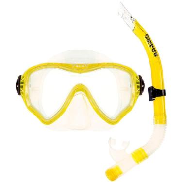 Imagem de Kit de Mergulho Máscara e Respirador Cetus New Parma Pro Amarelo-Unissex