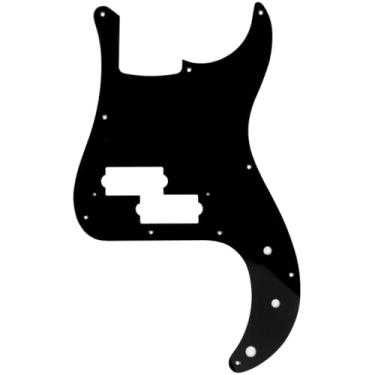 Imagem de Musiclily Pro 10 Furos Escudo Baixo Pickguard para Fender Japan Precision Bass 4 Cordas,1 Camada Preto