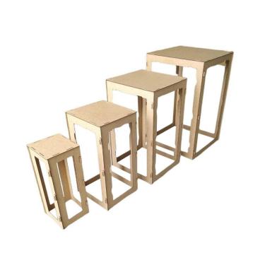 Imagem de Mesa Cubo Vasado Festa Decoraçao Pmg Mdf Cru