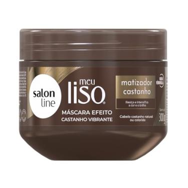Imagem de Salon Line, Meu Liso, Máscara, Matizador Castanho, Vegano - Para Cabelos Lisos, Ondulados, Alisados, Relaxados ou Quimicamente Tratados, 300g