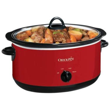 Imagem de Panela Elétrica 7,4L com Tampa de Vidro e Controle de Temperatura, 110V 1500W, Crock-Pot, Vermelha