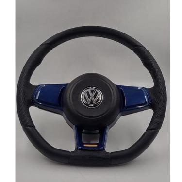 Imagem de Volante MK7 Azul P/ Gol G5, Fox Polo, Saveiro C/ Cubo - Volkswagen