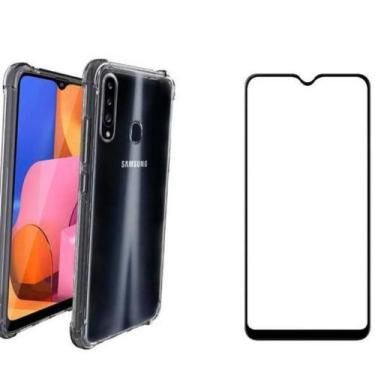 Imagem de Kit Capinha Antichoque Galaxy A20s + Película Vidro 5D - Premium