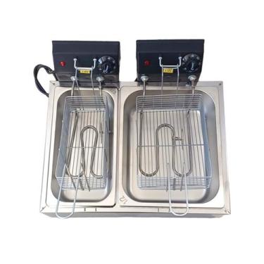 Imagem de Fritadeira elétrica 8 litros profissional inox 2 cubas - Magfryer Inox